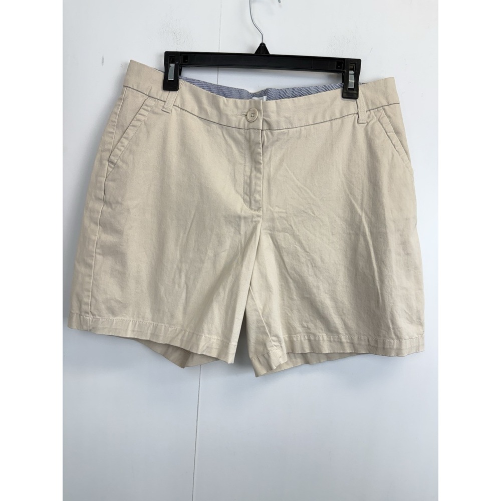 Crown & Ivy Caroline Size 16 Chino Twill 4.5" Women's Shorts Khaki Tan Stretch